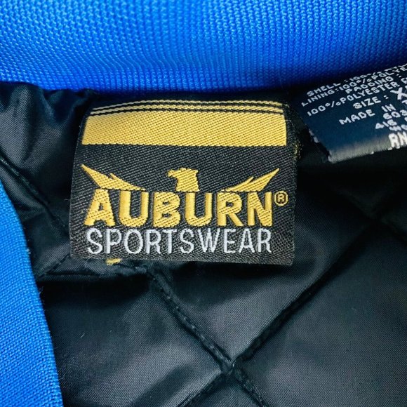 VTG Brooklyn Basketball 90s Lady Canes Varsity Bomber Jacket Sz XL Auburn Royal - Picture 6 of 15